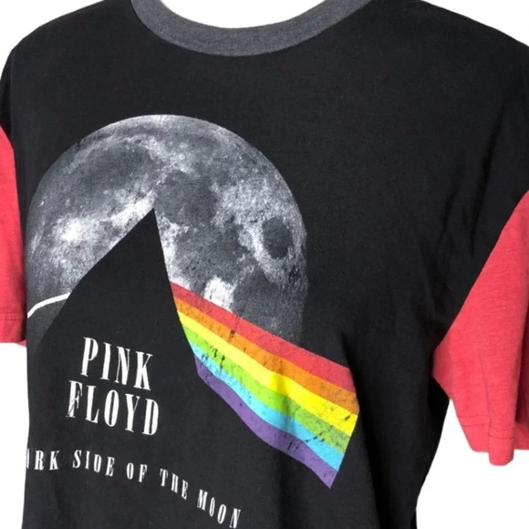 PINK FLOYD Dark Side of The Moon Graphic Band Spell Out Baseball T Shirt - Picture 7 of 7